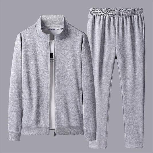 Middle-aged And Elderly Men's Cardigan Trousers Two-piece Set
