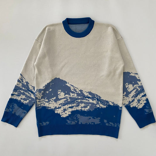 Tide Brand Snow Mountain Sweater Men Gradient Casual Knit Sweater Men