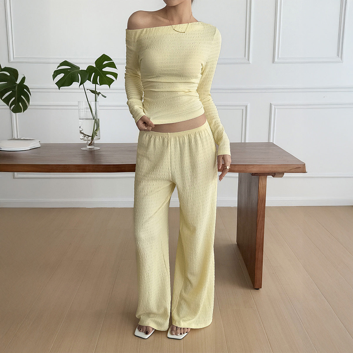 Women's Long Sleeve Vest Pants Two-piece Suit