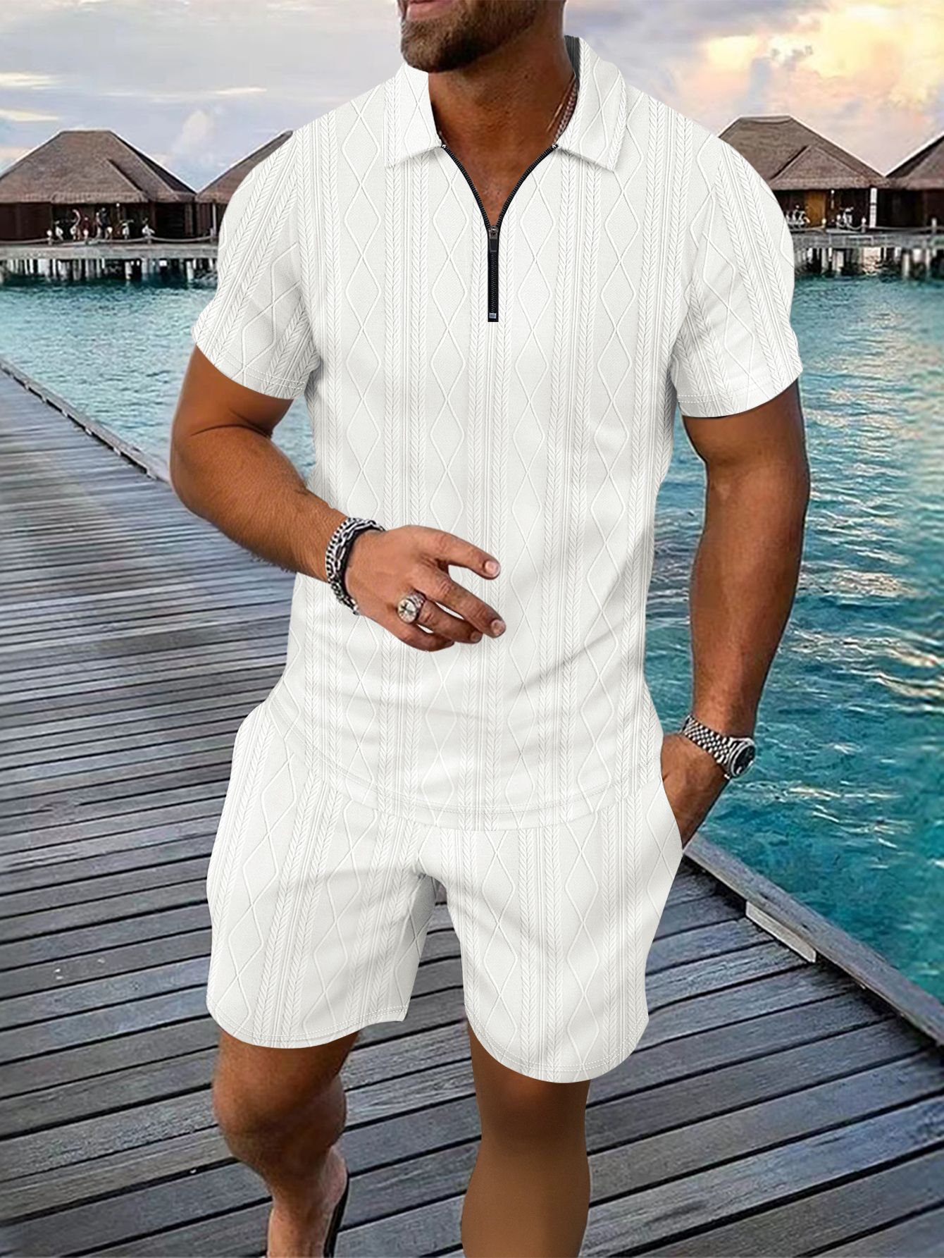 Men's Polo Shirt Casual Short-sleeved Shorts Sports Suit