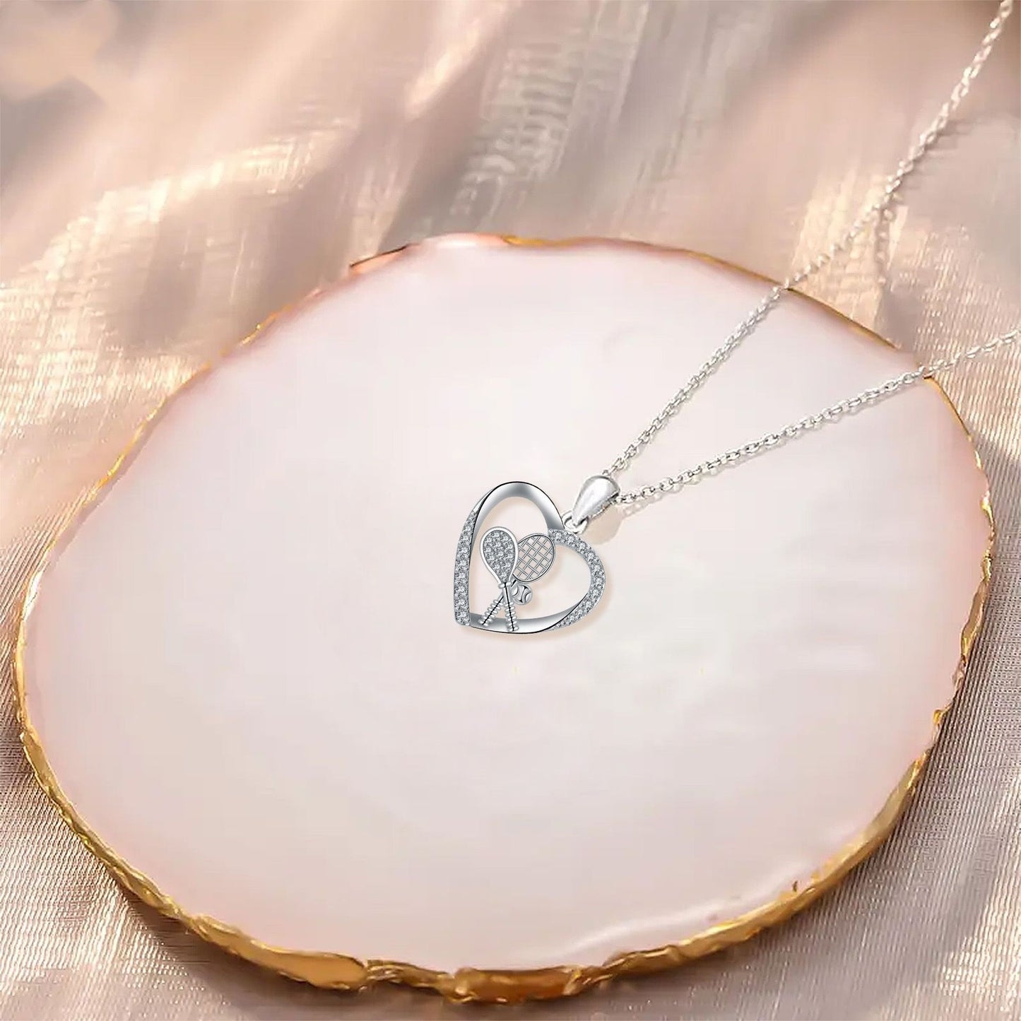 Fashion Tennis Rackets Pendant Necklace Female Clavicle Chain