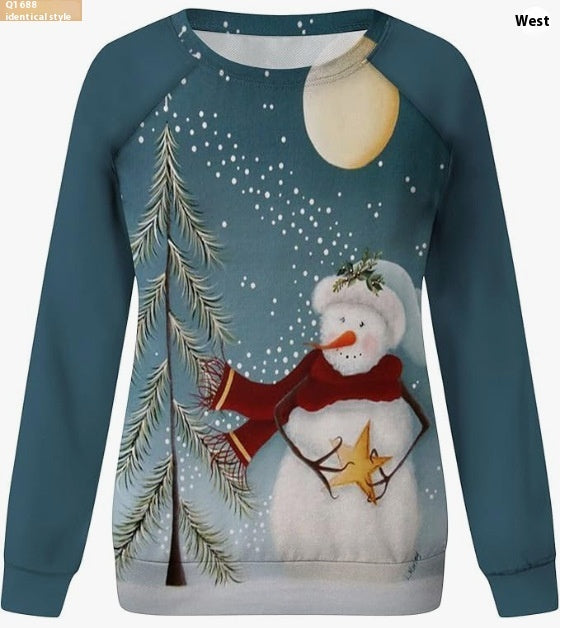 Christmas Women Printed Crew Neck Sweatshirt