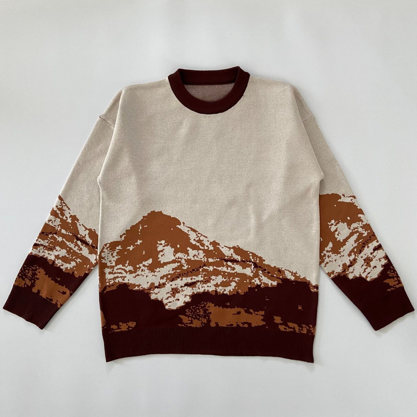 Tide Brand Snow Mountain Sweater Men Gradient Casual Knit Sweater Men