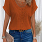 Summer Hollow Out Short-sleeved T-shirt Fashion Ethnic Style Tops Women's Clothing