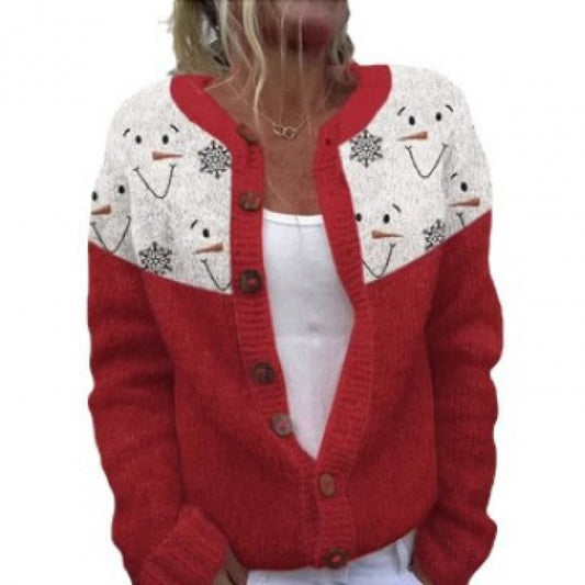 New Christmas 3D Digital Printing Women Cardigan Coat Outerwear Female