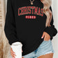 Casual Crew Neck Sweatshirt With Christmas Vibes
