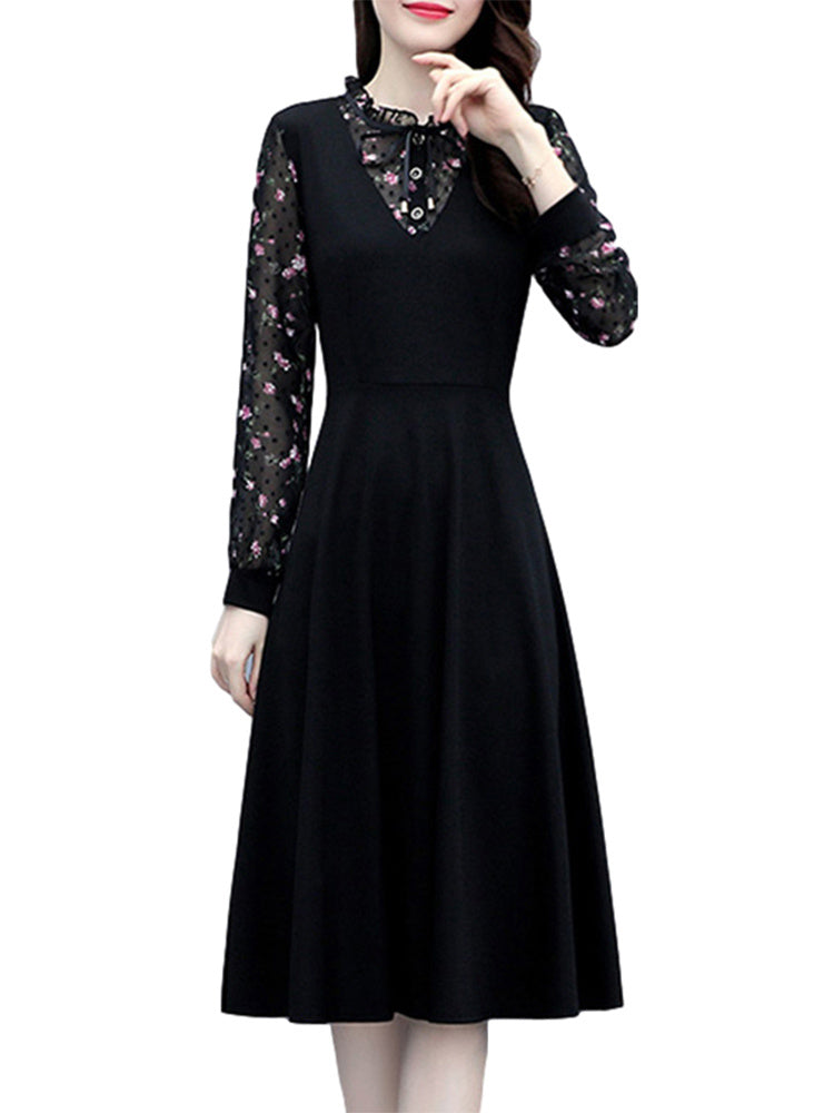Long-sleeved Noble Lady Wide Lady Temperament Dress