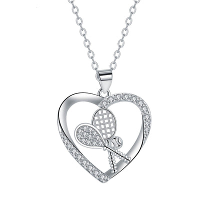Fashion Tennis Rackets Pendant Necklace Female Clavicle Chain