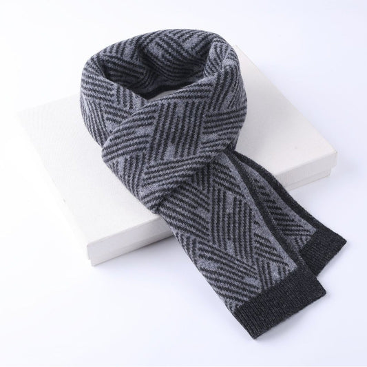 Knitted 100 Pure Wool Scarf For Men And Women Winter Korean Style Atmosphere