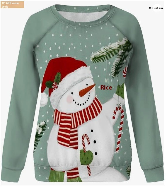 Christmas Women Printed Crew Neck Sweatshirt