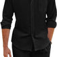 Men's Cotton Linen Comfortable Long Sleeve Shirt Shorts Suit