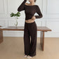 Women's Long Sleeve Vest Pants Two-piece Suit