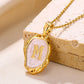 A-Z Alphabet Gold Plated Stainless Steel Pendant Necklace