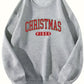 Casual Crew Neck Sweatshirt With Christmas Vibes