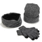Variegated Knitted Woolen Thick Scarf Hat Gloves