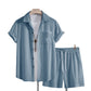 Summer Men's Casual Shirt Short Sleeve Beach Pants Suit