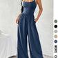 New Women's Solid Color Sling Jumpsuit Casual Minimalist Style