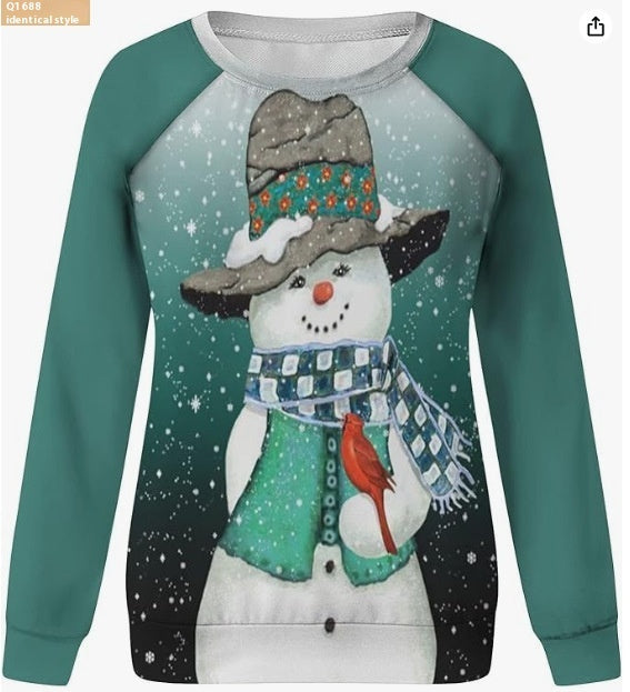 Christmas Women Printed Crew Neck Sweatshirt
