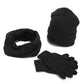 Variegated Knitted Woolen Thick Scarf Hat Gloves
