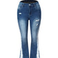 Women's Stretch Ripped Flared Jeans