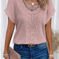 Summer Hollow Out Short-sleeved T-shirt Fashion Ethnic Style Tops Women's Clothing