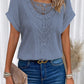 Summer Hollow Out Short-sleeved T-shirt Fashion Ethnic Style Tops Women's Clothing