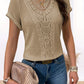 Summer Hollow Out Short-sleeved T-shirt Fashion Ethnic Style Tops Women's Clothing
