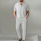 Men's Fashion Personality Solid Color Waffle Lapel Suit