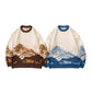 Tide Brand Snow Mountain Sweater Men Gradient Casual Knit Sweater Men