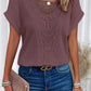 Summer Hollow Out Short-sleeved T-shirt Fashion Ethnic Style Tops Women's Clothing
