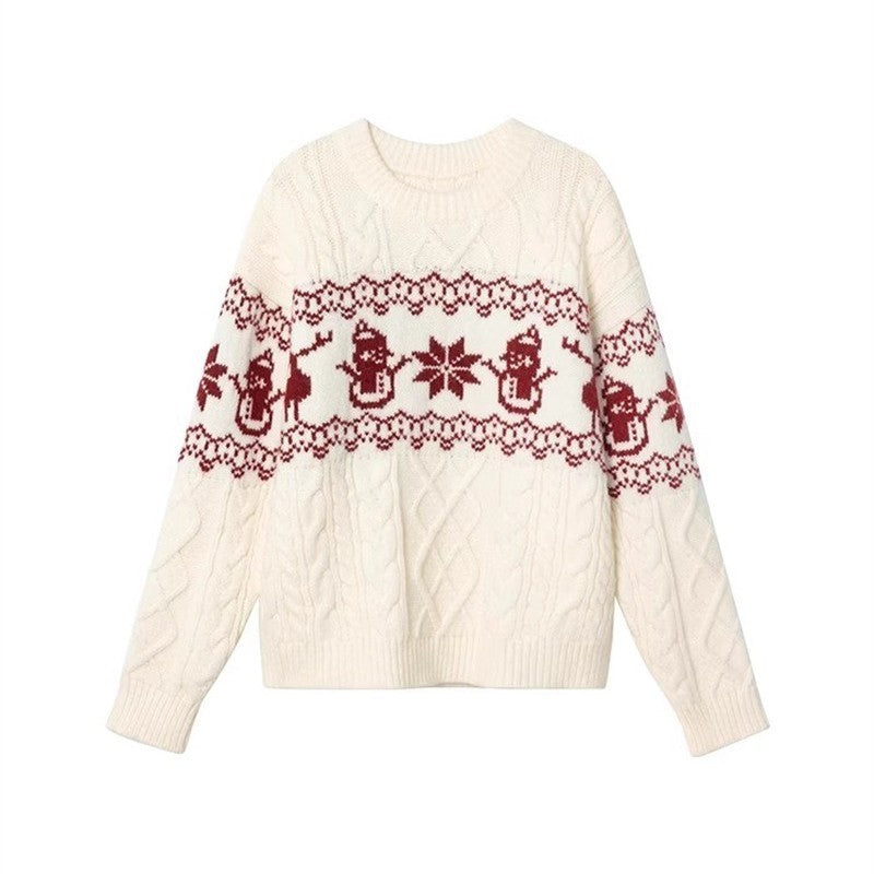 Korean Retro Christmas Atmosphere Silk Sweater