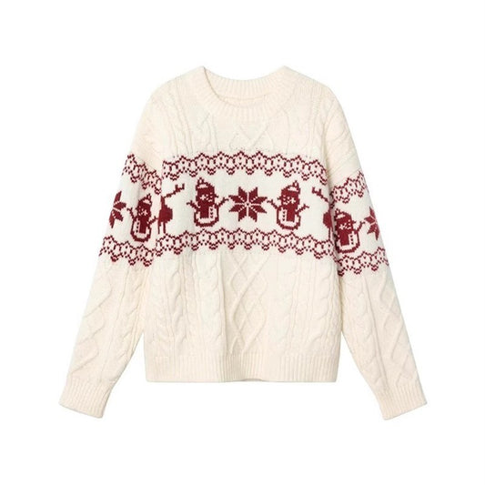 Korean Retro Christmas Atmosphere Silk Sweater