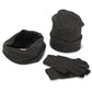 Variegated Knitted Woolen Thick Scarf Hat Gloves